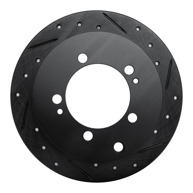 Chrysler Sebring Brake Rotor (1) - Rear Right - R1 Concepts - Drilled & Slotted - Black - `94-`07